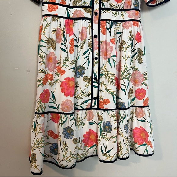 KATE SPADE- Picnic Perfect Blossom Fluid Shirtdress Spring Floral Preppy Church - Picture 5 of 10